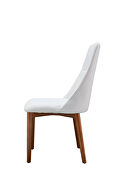 White fabric / natural mdf wood like dining chair additional photo 2 of 5