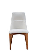 White fabric / natural mdf wood like dining chair additional photo 3 of 5