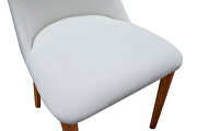 White fabric / natural mdf wood like dining chair by ESF additional picture 6