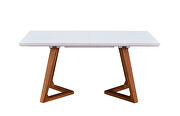 White glossy finish dining table w/ extension by ESF additional picture 2