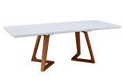 White glossy finish dining table w/ extension by ESF additional picture 4