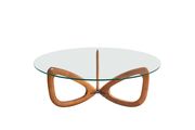 Round glass top contemporary coffee table by ESF additional picture 2
