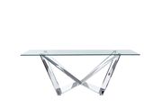 Modern rising chrome legs base / glass top table additional photo 2 of 3