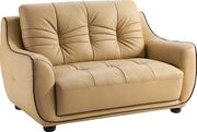 Tan cream leatherette modern sofa additional photo 3 of 3