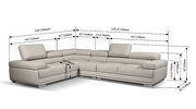 Modern cream adjustable headrests sectional by ESF additional picture 3