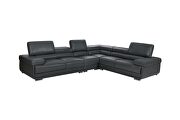 Modern dark gray adjustable headrests sectional additional photo 3 of 2