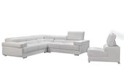 Modern white adjustable headrests sectional additional photo 3 of 4