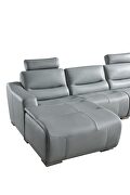 Gray full leather quality sectional sofa by ESF additional picture 5