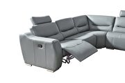 Gray full leather quality sectional sofa by ESF additional picture 2