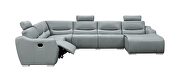 Gray full leather quality sectional sofa by ESF additional picture 4