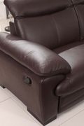 Espresso leather sectional couch with recliner in left shape by ESF additional picture 2