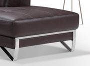 Dark chocolate leather sectional w/ metal legs by ESF additional picture 3