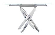 X-shaped chrome base / glass top dining table additional photo 2 of 9