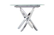 X-shaped chrome base / glass top dining table additional photo 3 of 9