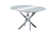 X-shaped chrome base / glass top dining table additional photo 4 of 9