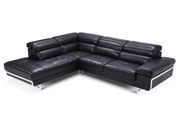 Quality black leather ultra-modern sectional w/ adjustable headrest additional photo 2 of 4