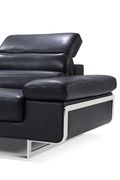 Quality black leather ultra-modern sectional w/ adjustable headrest by ESF additional picture 3