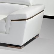 Modern white leather sectional sofa w/ headrests additional photo 2 of 3