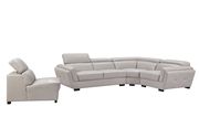 Light gray leather sectional w/ adjustable headrests additional photo 5 of 4