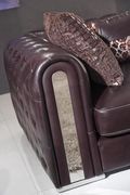 Tufted button design full brown leather sofa by ESF additional picture 6