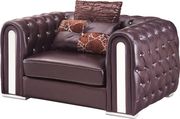 Tufted button design full brown leather sofa by ESF additional picture 8