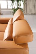 Italian orange leather sofa w/ adjustable headrests by ESF additional picture 3