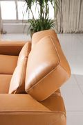 Italian orange leather sofa w/ adjustable headrests by ESF additional picture 4