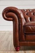 Tufted button style sofa in brown leather by ESF additional picture 5