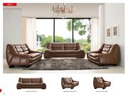 Brown leather contemporary low-profile sofa by ESF additional picture 2