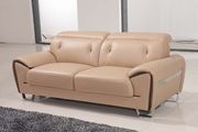 Contemporary light beige leather sofa by ESF additional picture 3