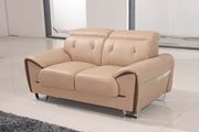 Contemporary light beige leather sofa by ESF additional picture 4