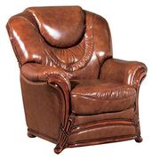 Classic sofa in brown leather w/ pull-out bed additional photo 4 of 3