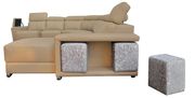 Cream leather large oversized sectional sofa by ESF additional picture 2