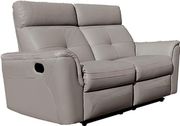 Light gray leather reclining sofa in modern design by ESF additional picture 4