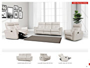 White leather reclining sofa in modern design by ESF additional picture 2