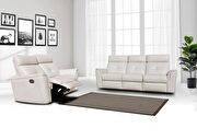 White leather reclining sofa in modern design by ESF additional picture 3