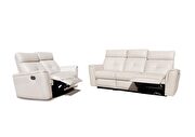 White leather reclining sofa in modern design by ESF additional picture 5