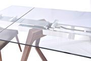 Retro style glass top table w/ wooden legs by ESF additional picture 2
