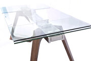 Retro style glass top table w/ wooden legs by ESF additional picture 3