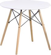 Contemporary round white casual table by ESF additional picture 2