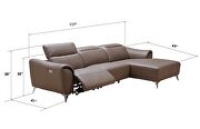 Chocolate adjustable headrest sectional w/ recliner w/ left chaise by ESF additional picture 6