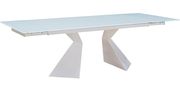 Modern white frosted glass extension dining table by ESF additional picture 2