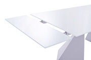 Modern white frosted glass extension dining table by ESF additional picture 7