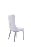 Modern white leatherette solid dining chair additional photo 3 of 3