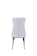 Modern white leatherette solid dining chair additional photo 4 of 3