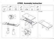 Modern white frosted glass table w/ extension additional photo 5 of 4