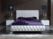 Tufted diamond shape button design white bed by ESF additional picture 2