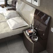 Modern platform gray/walnut high-gloss lacquer bed by Fenicia Spain additional picture 2