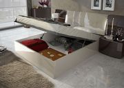 Modern platform gray/walnut high-gloss lacquer bed by Fenicia Spain additional picture 3