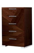 High gloss rich walnut finish modern bed by Alf Italy additional picture 5